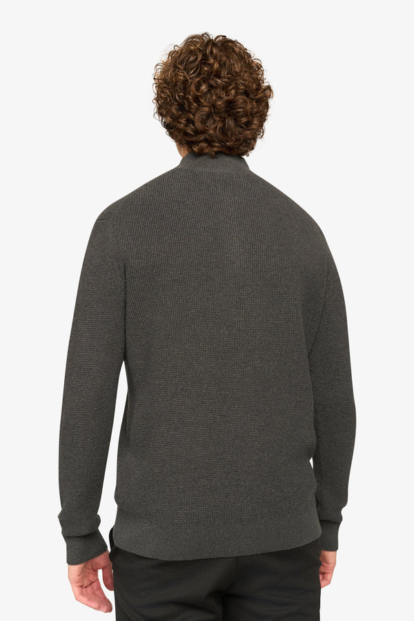 Peak Waffle Zipper Pullover Antra