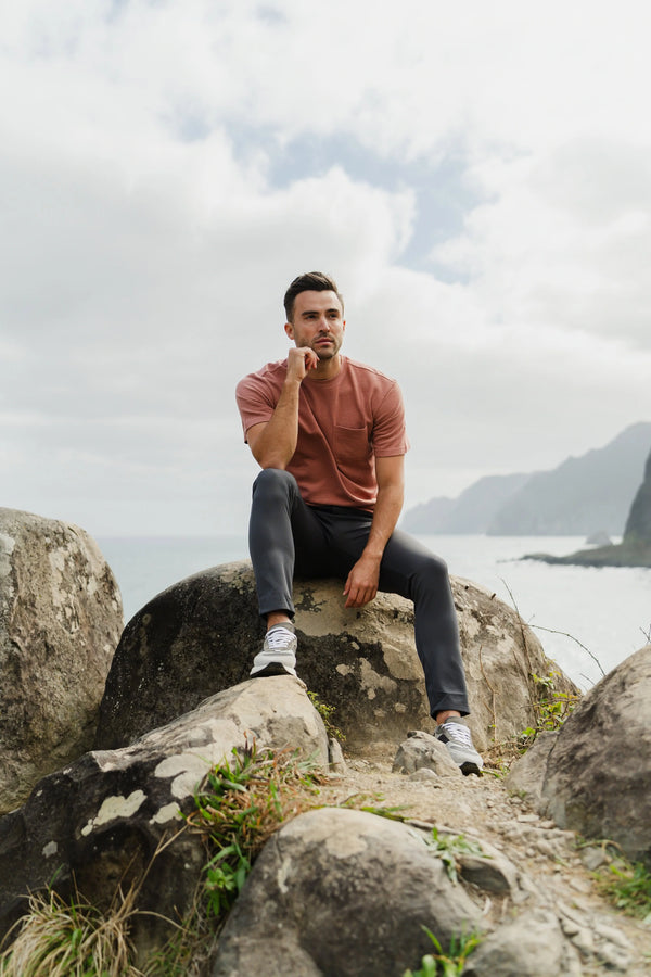 Strata Pocket T-Shirt Faded Rose