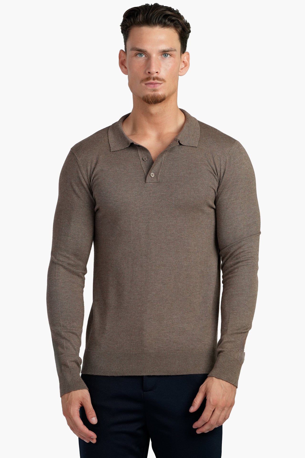 Long Sleeve Polo Ralf Mocca