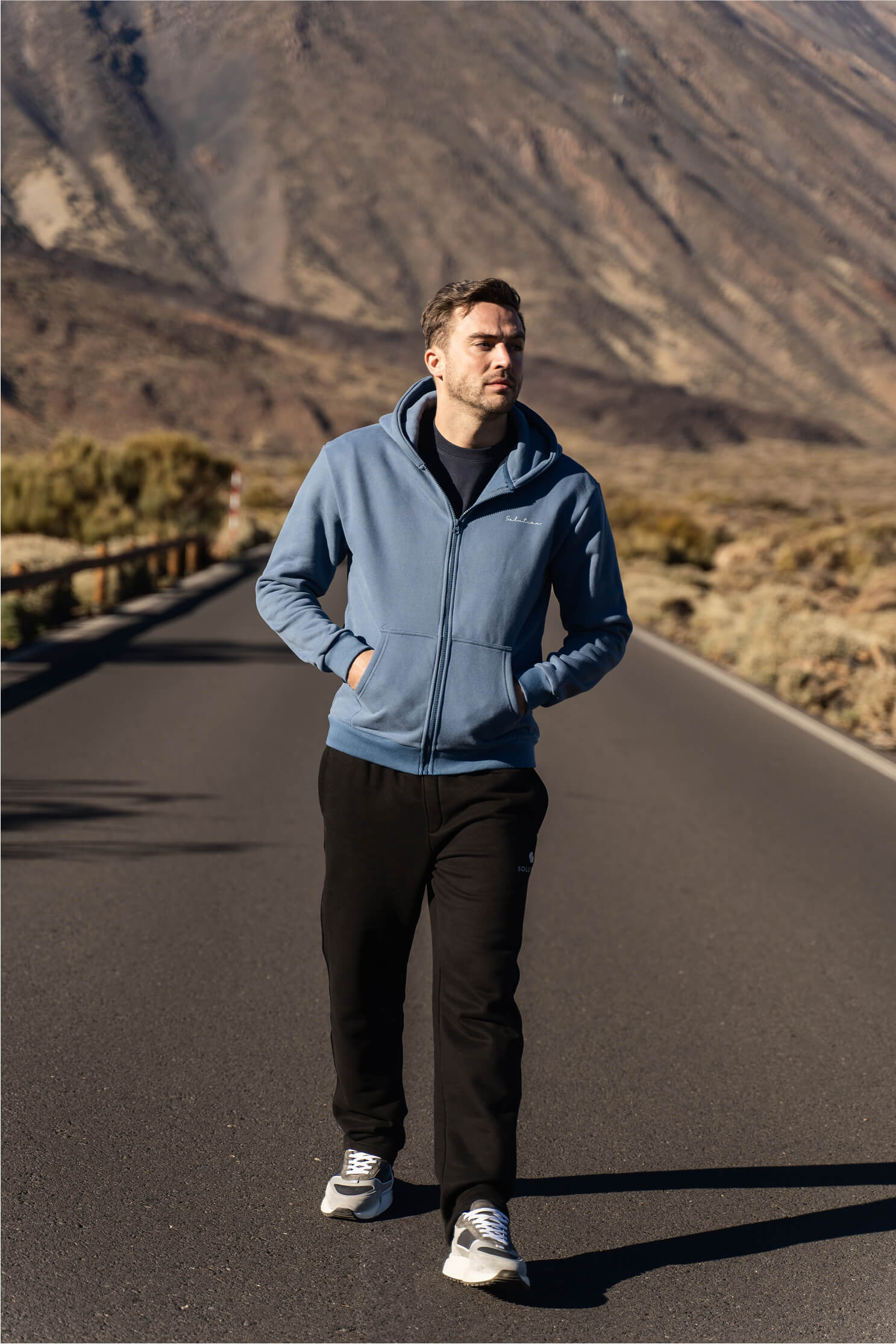 Essential Zipper Hoodie Raf Blau