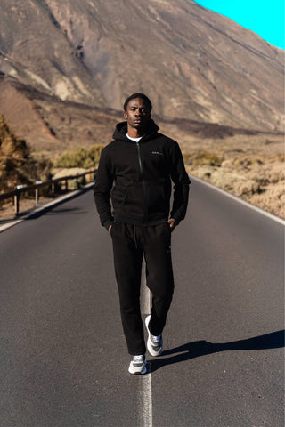 Essential Reißverschluss-Hoodie Schwarz