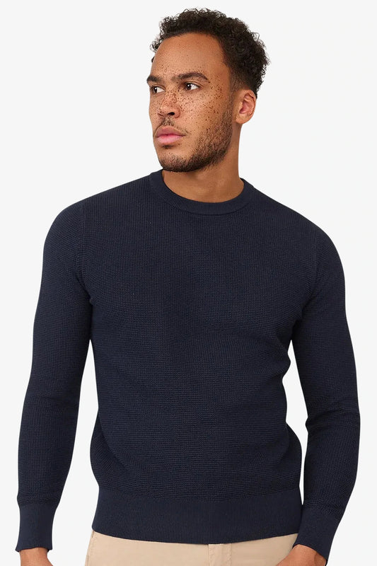 Skyline Waffelpullover Dunkelmarine