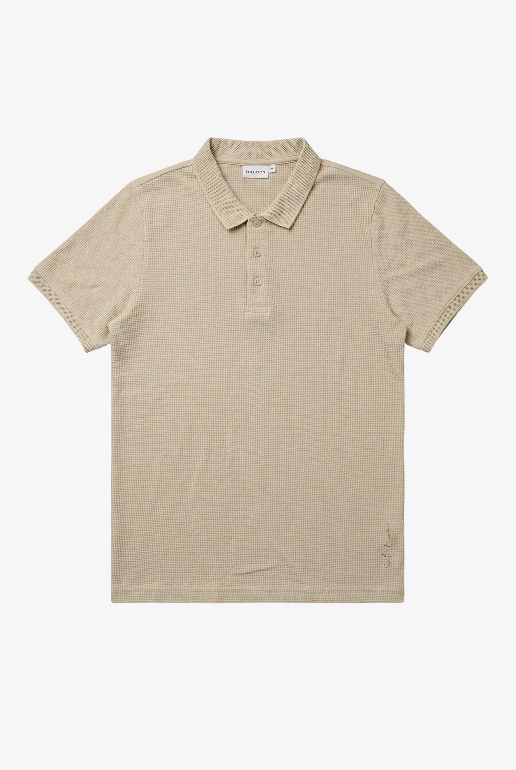 Helix Waffle Polo Beige