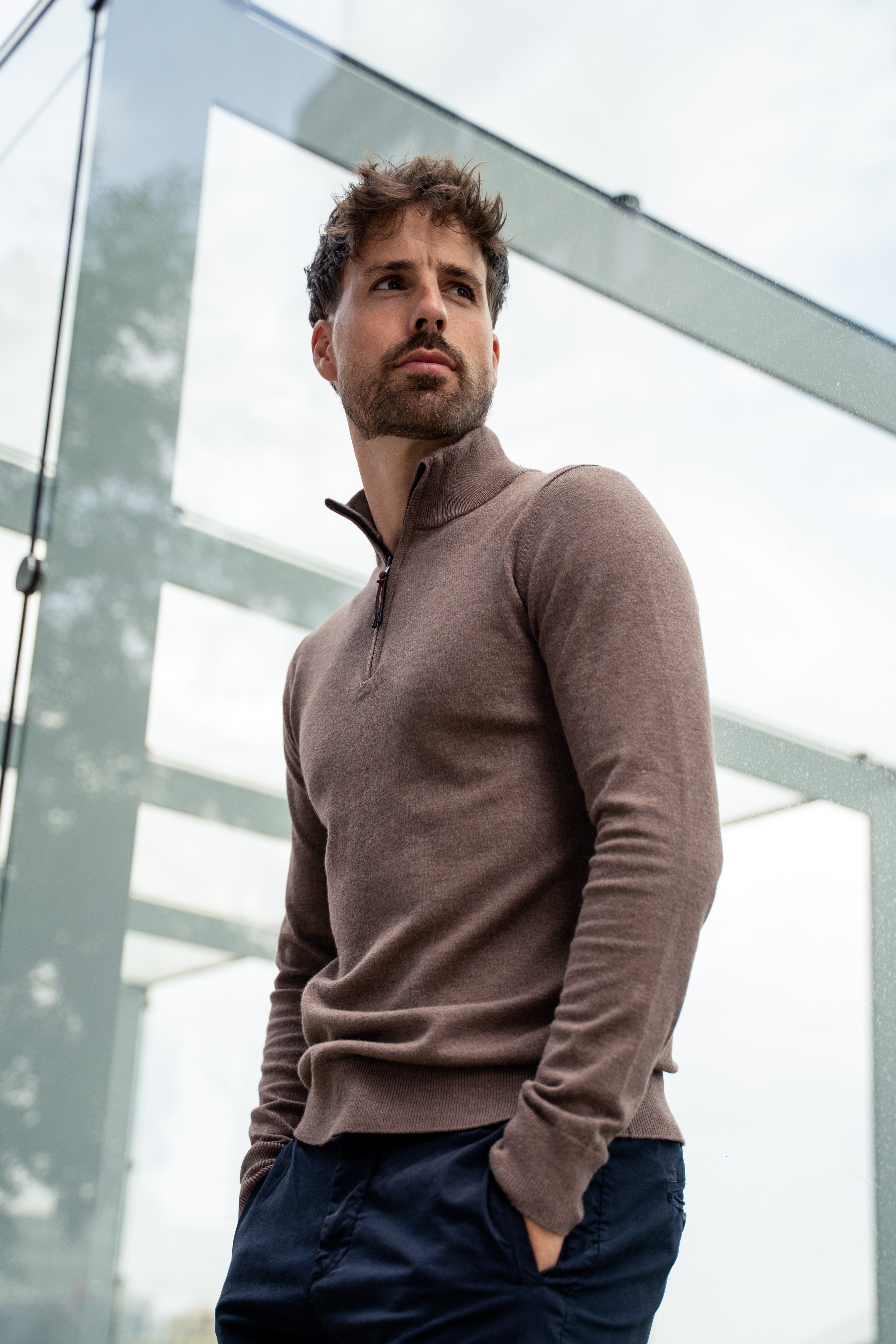 Simon Mocca Reißverschlusspullover