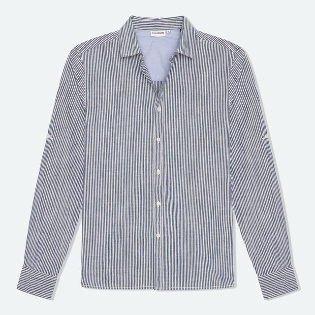 Streifenhemd Ezra Blue/Ecru