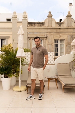 Kurzarm-Polo Olroy Taupe