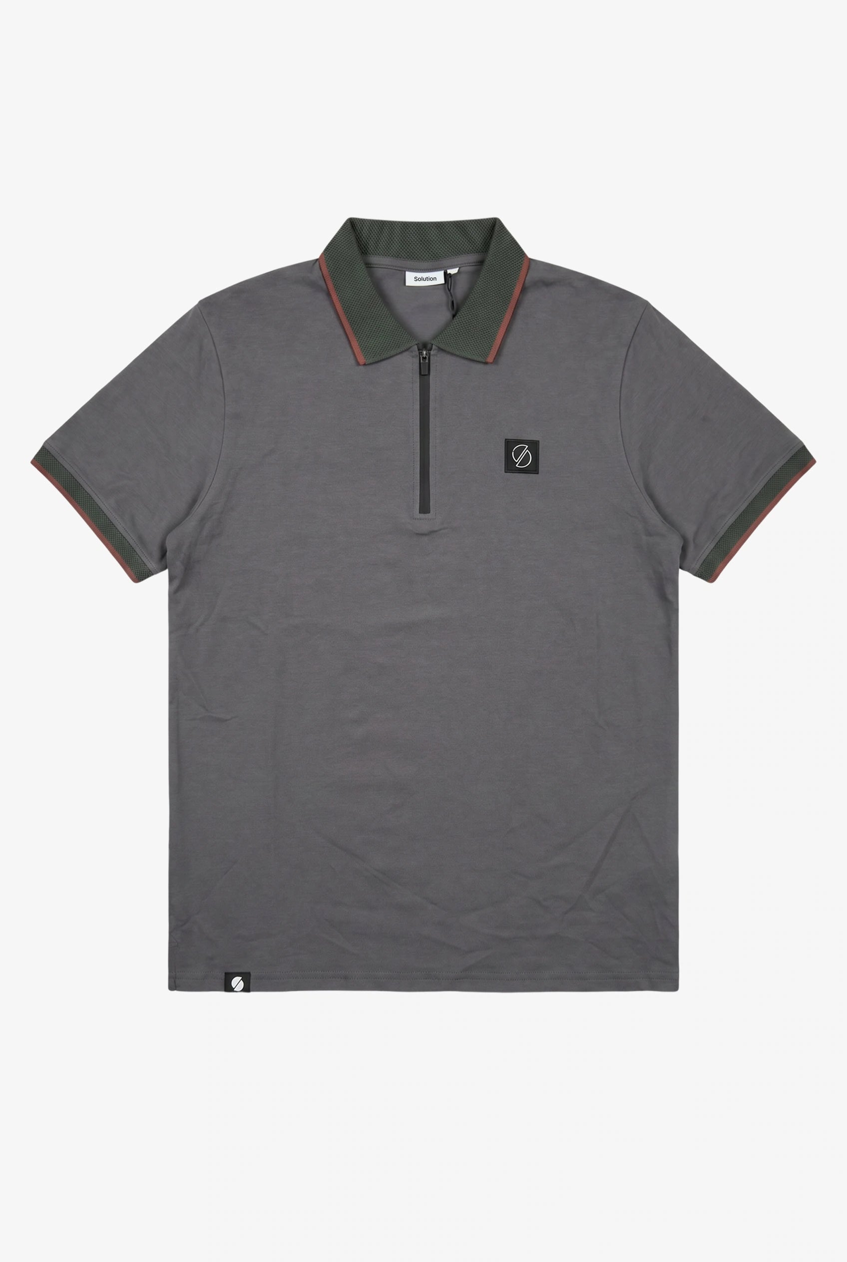 Ridge Zipper Polo Iron Gate