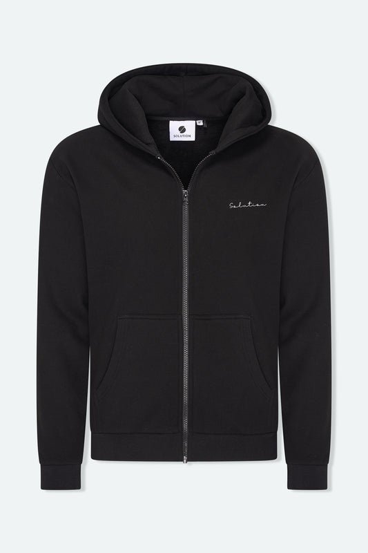 Essential Zipper Hoodie Black