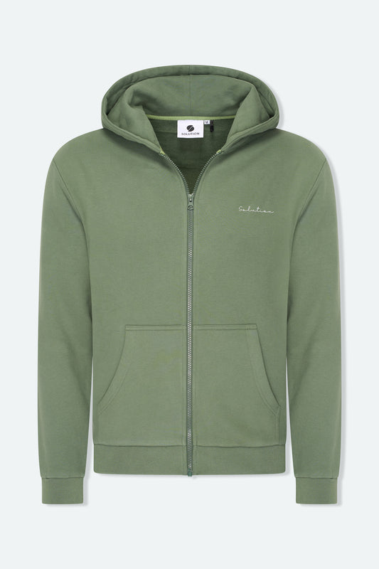 Essential Zipper Hoodie Agave Green