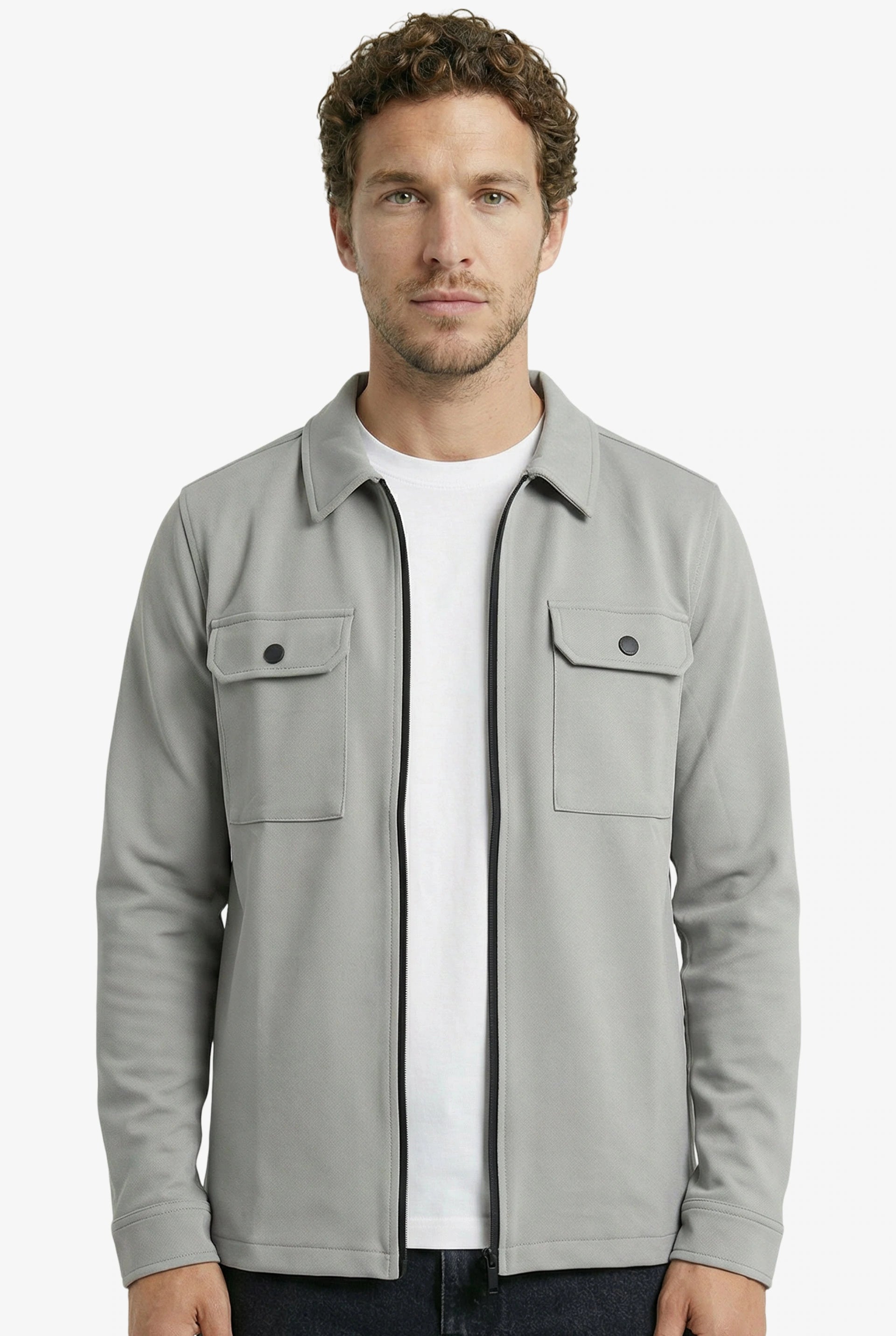 Shift Zipper Overshirt Grey