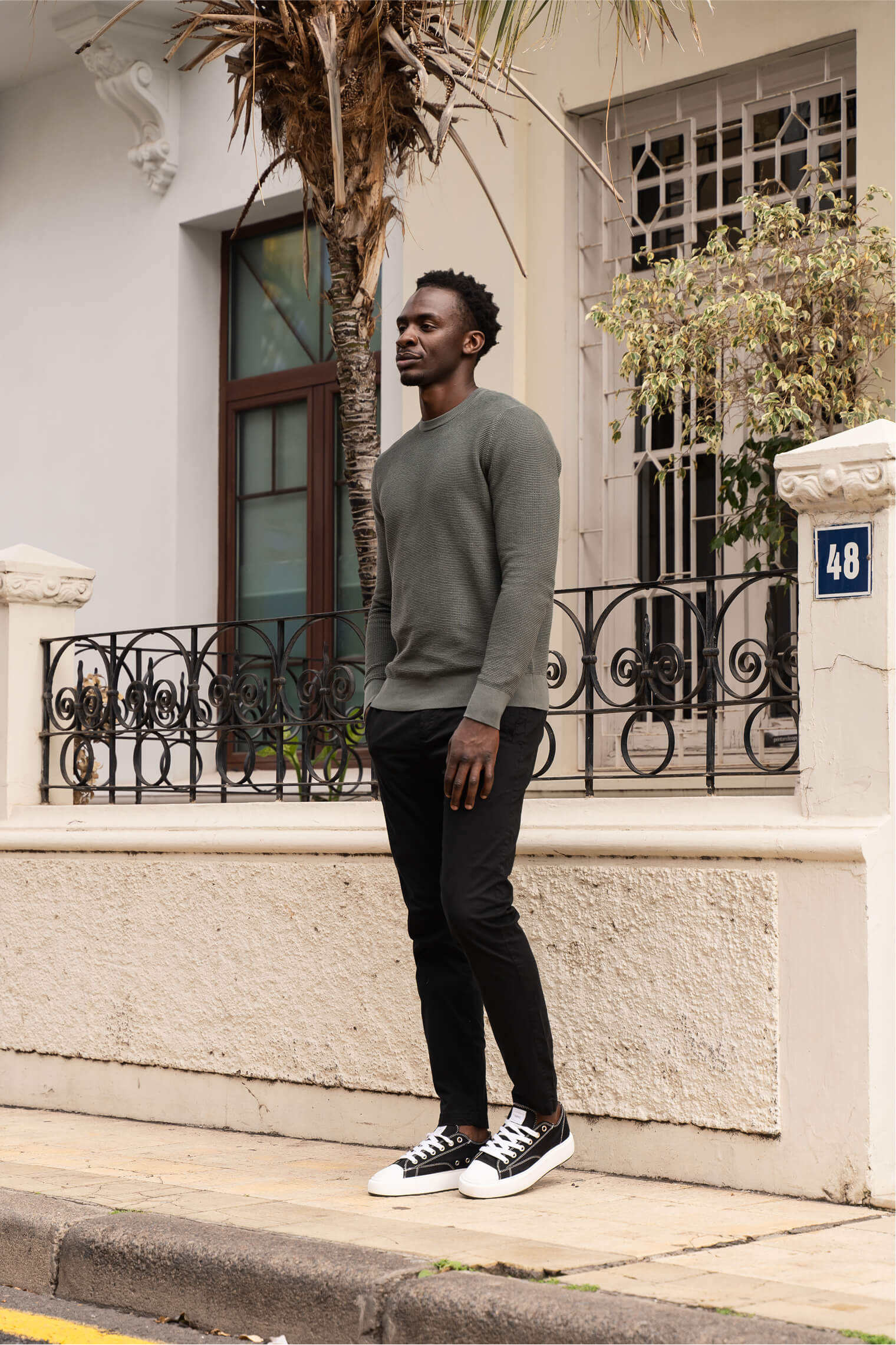 Skyline Waffle Pullover Agave Green