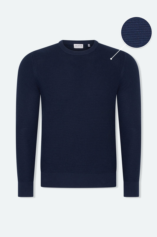 Skyline Waffle Pullover Dark Navy