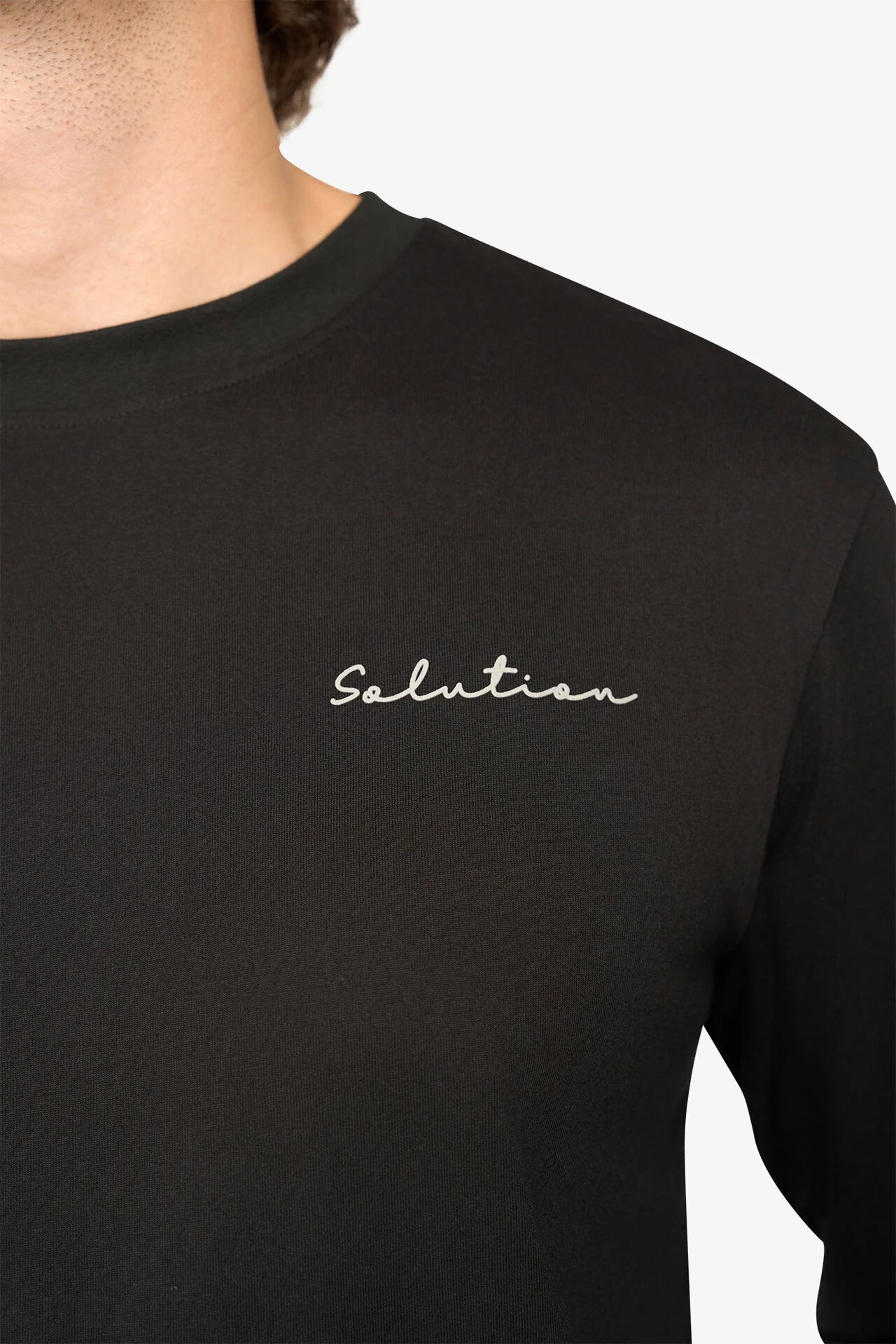 Schwarzes Basic-Langarmshirt