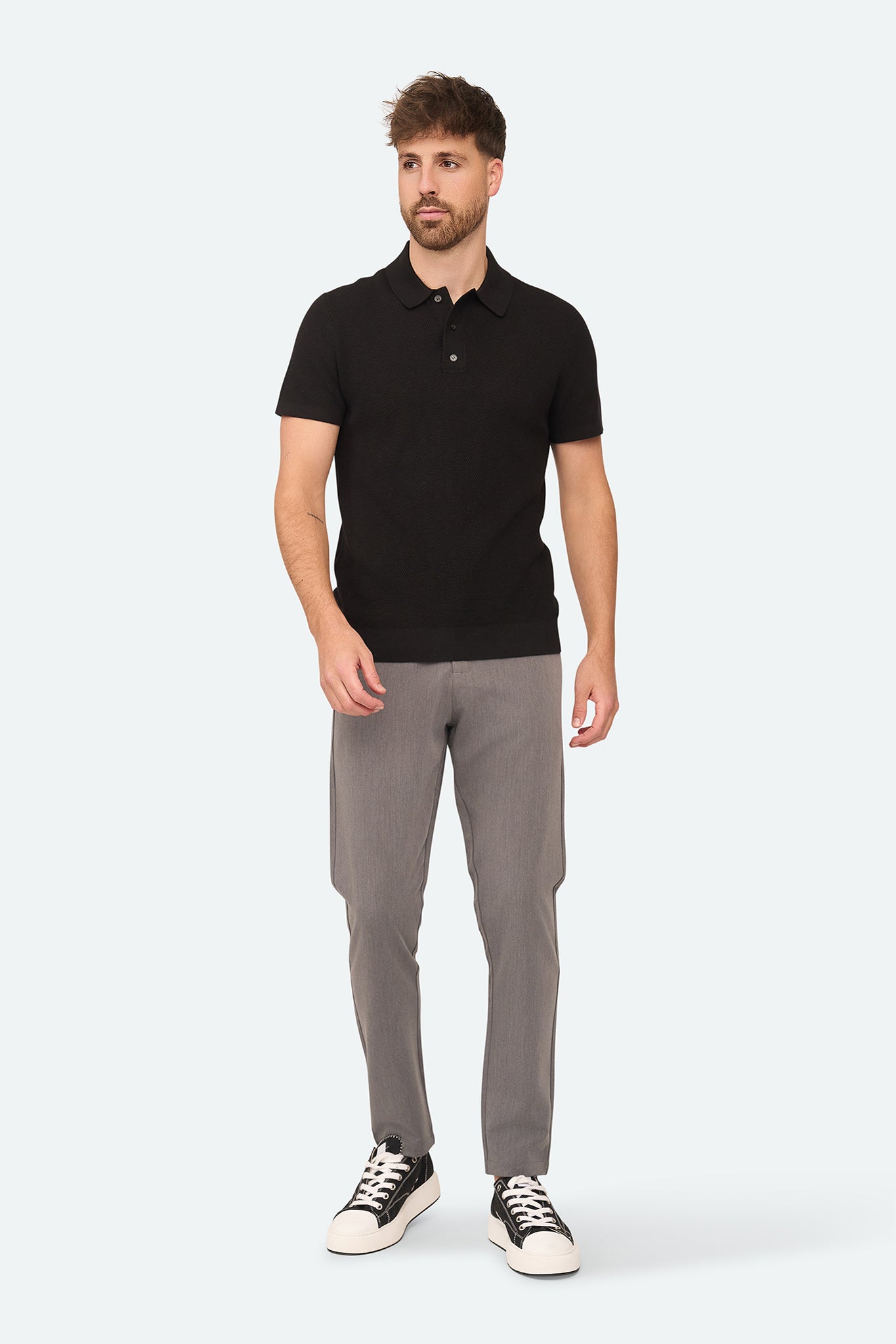 Waffel-Polo Zenith Schwarz