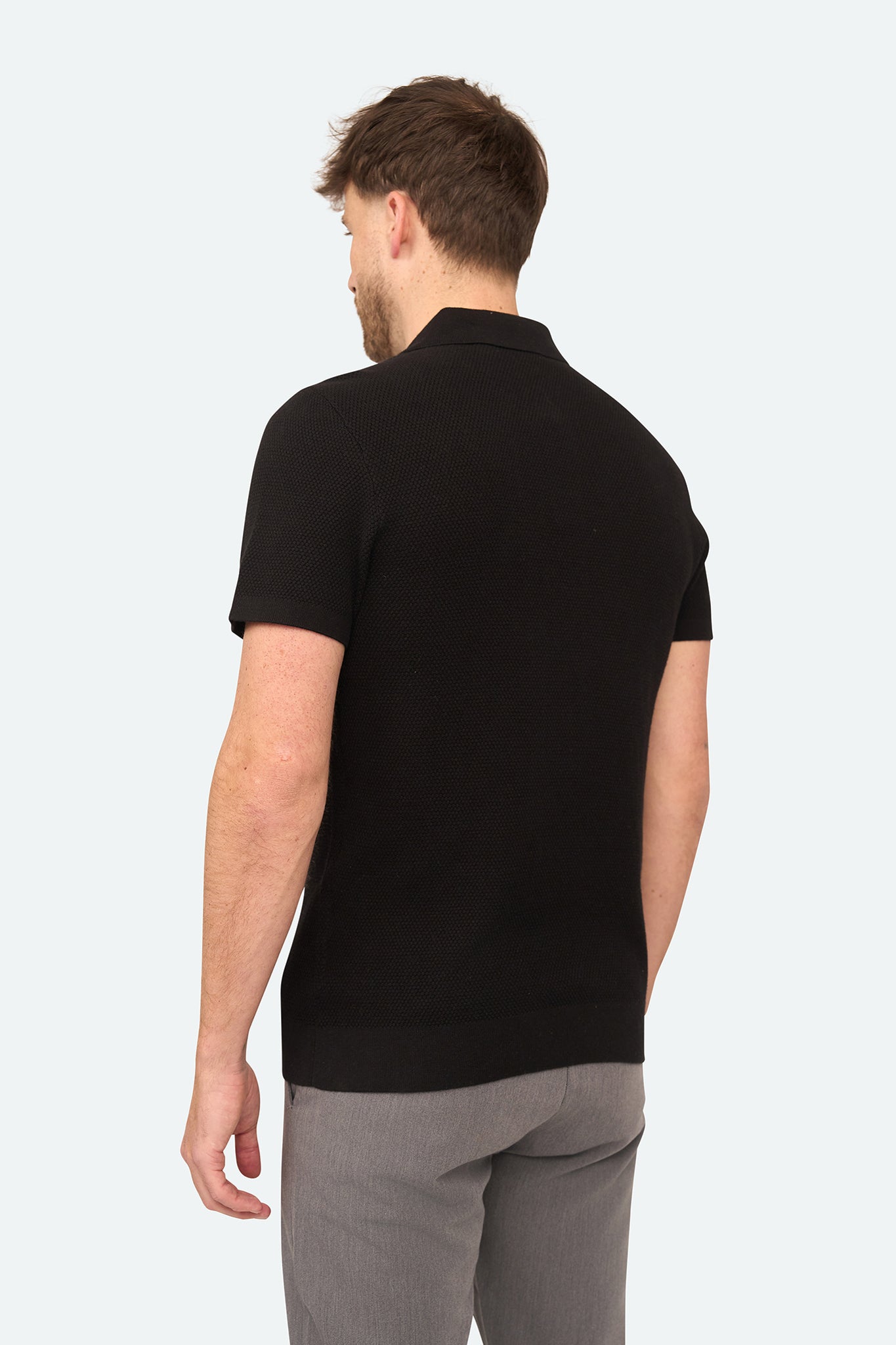 Waffel-Polo Zenith Schwarz