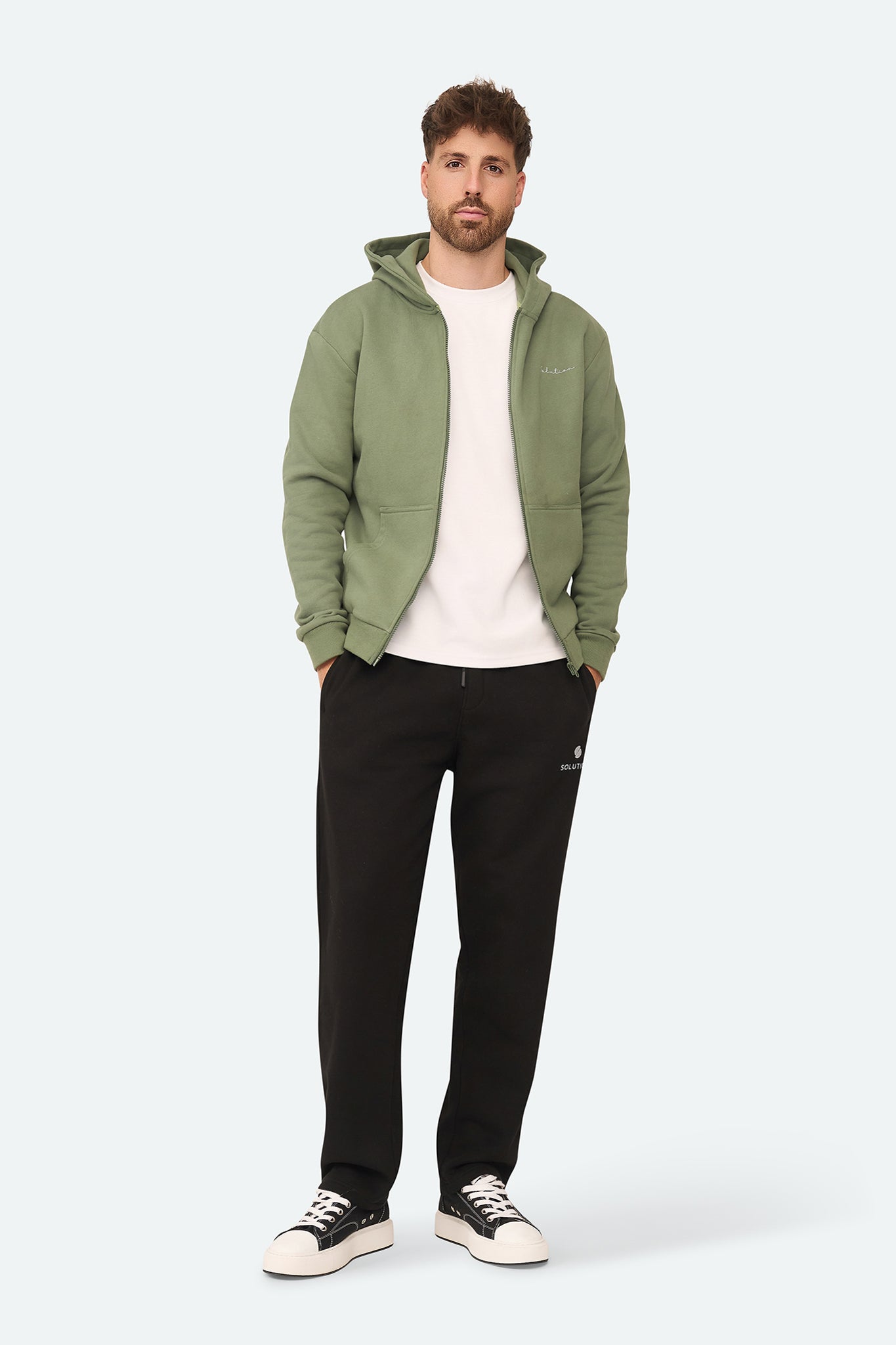 Essential Zipper Hoodie Agave Grün
