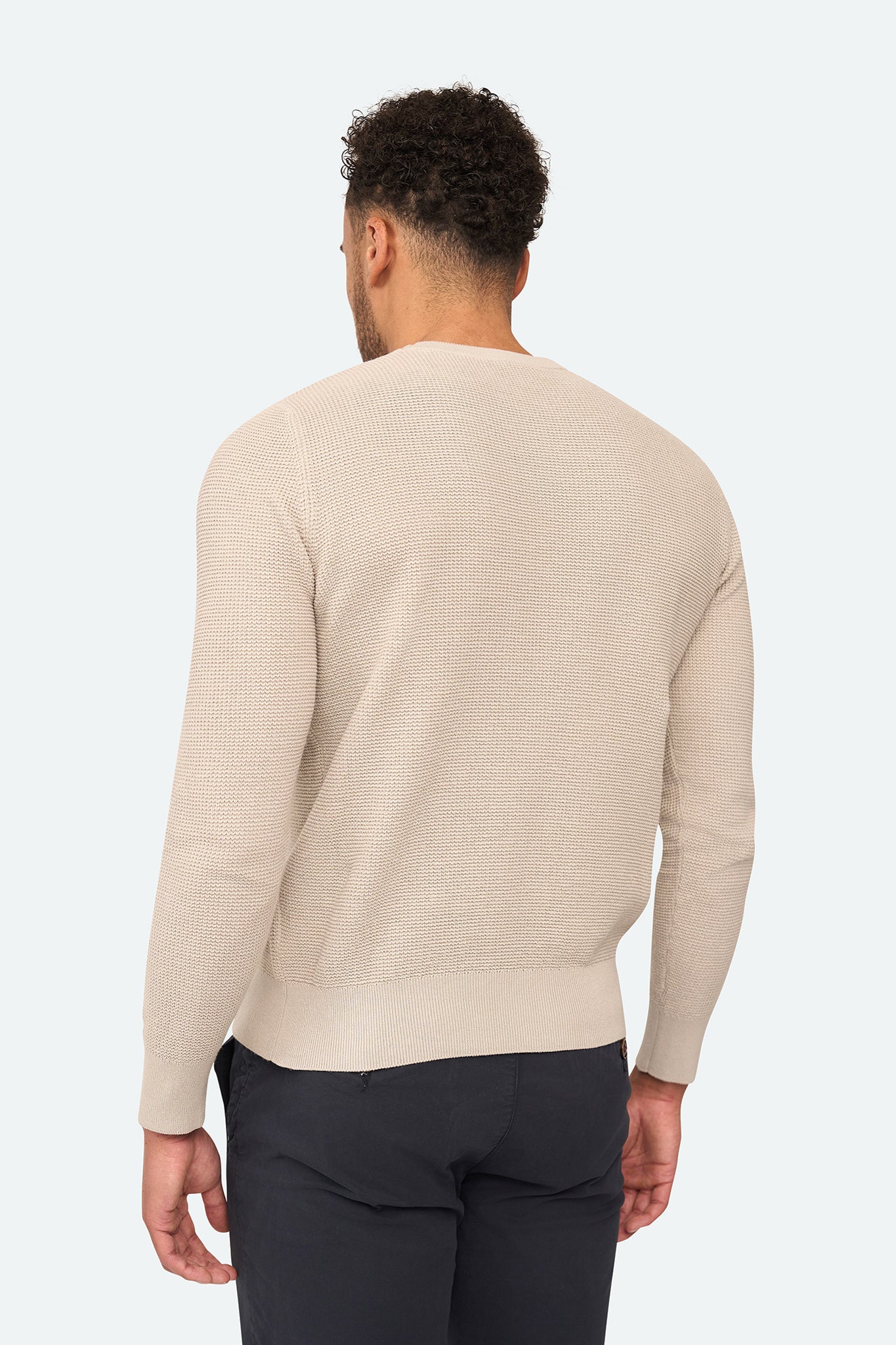 Skyline Waffelpullover Beige