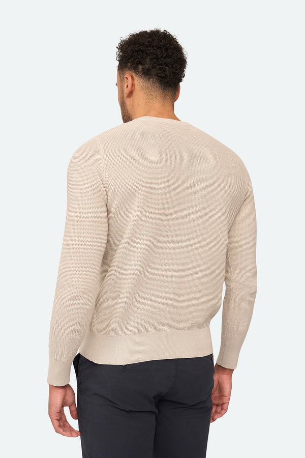 Skyline Waffle Pullover Beige