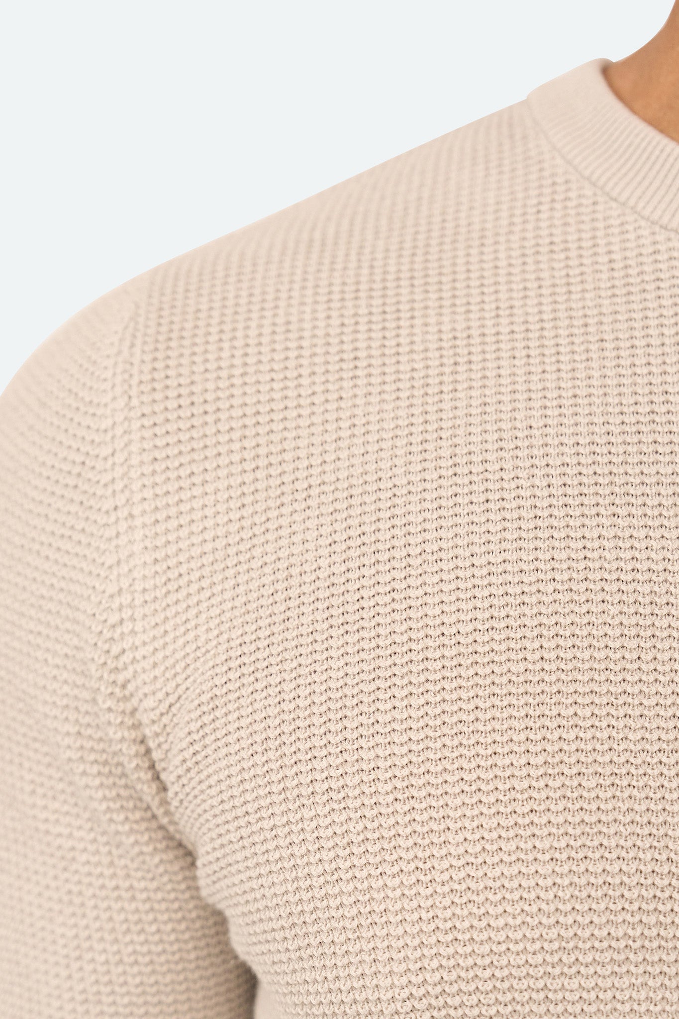 Skyline Waffle Pullover Beige