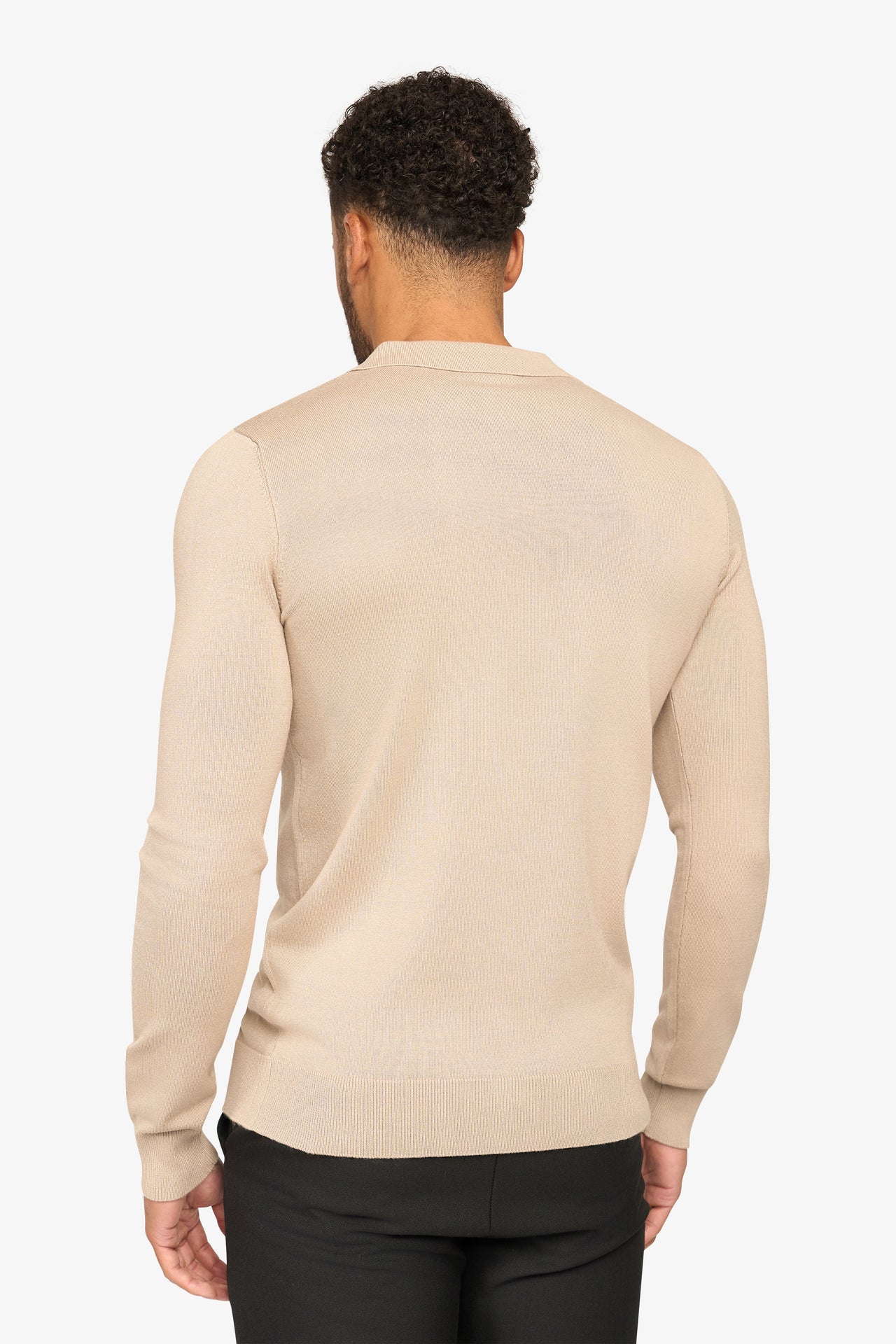 Langarmpolo Ralf Beige