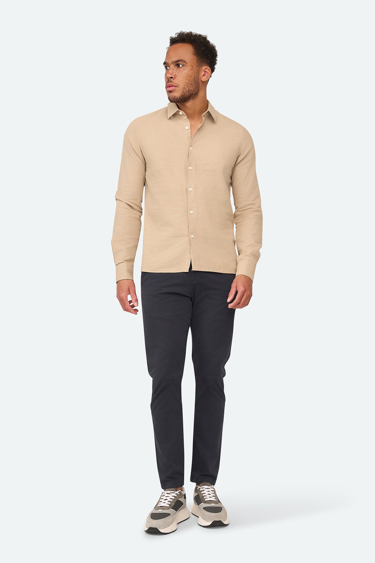 Leinenhemd Lean Taupe