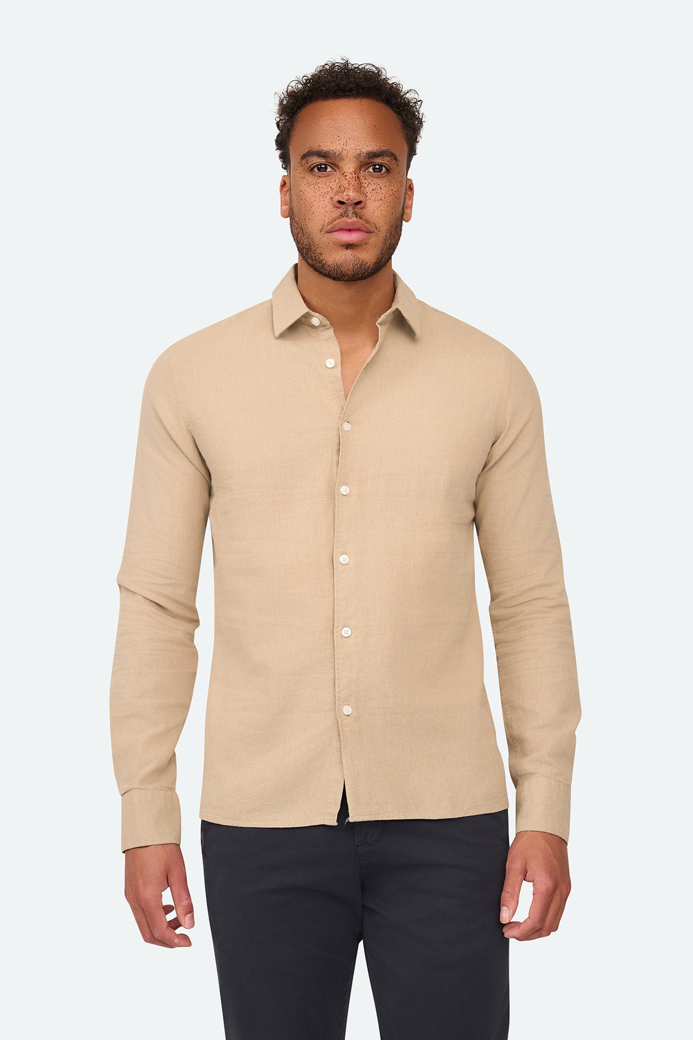 Leinenhemd Lean Taupe