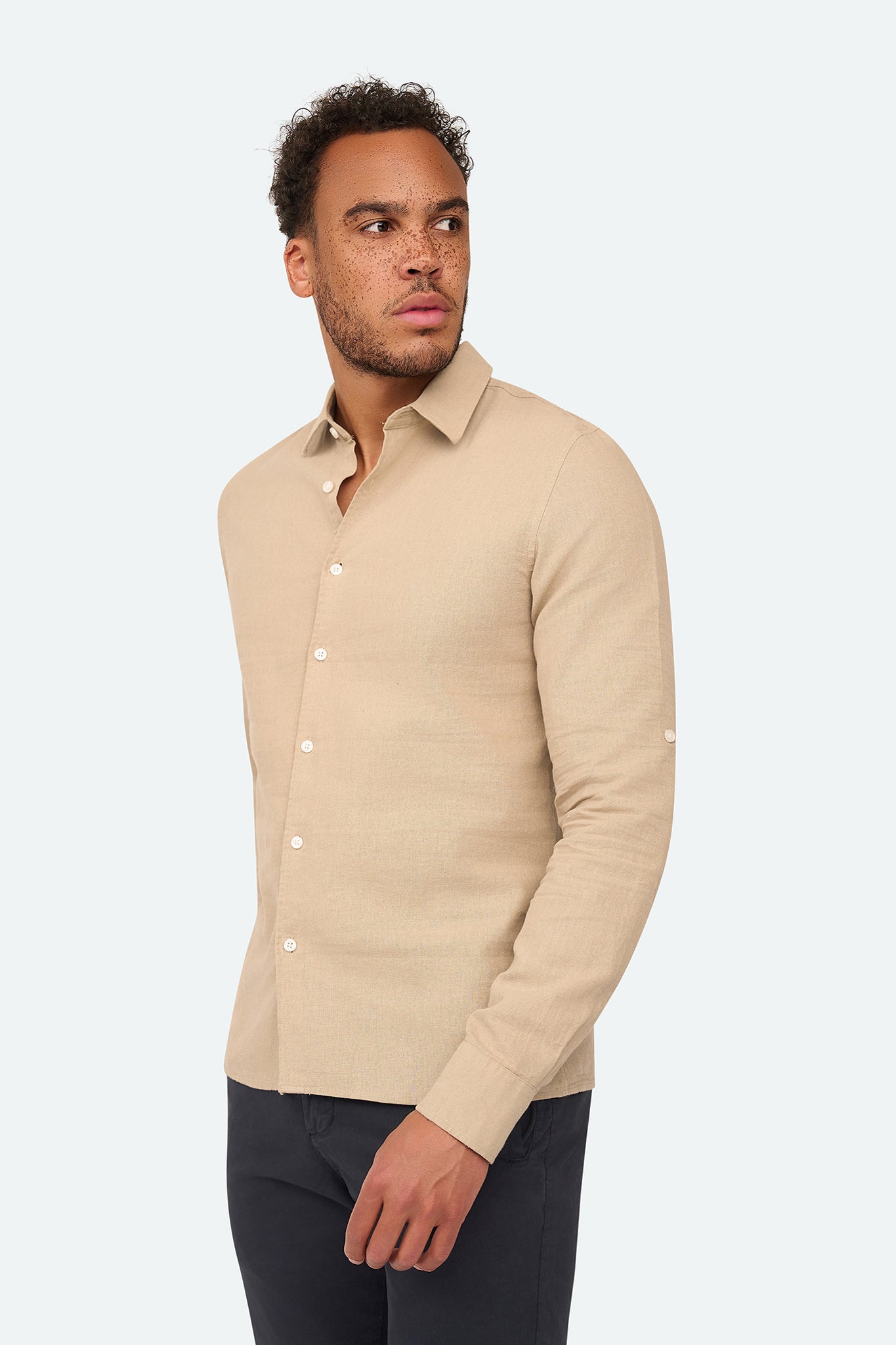 Leinenhemd Lean Taupe