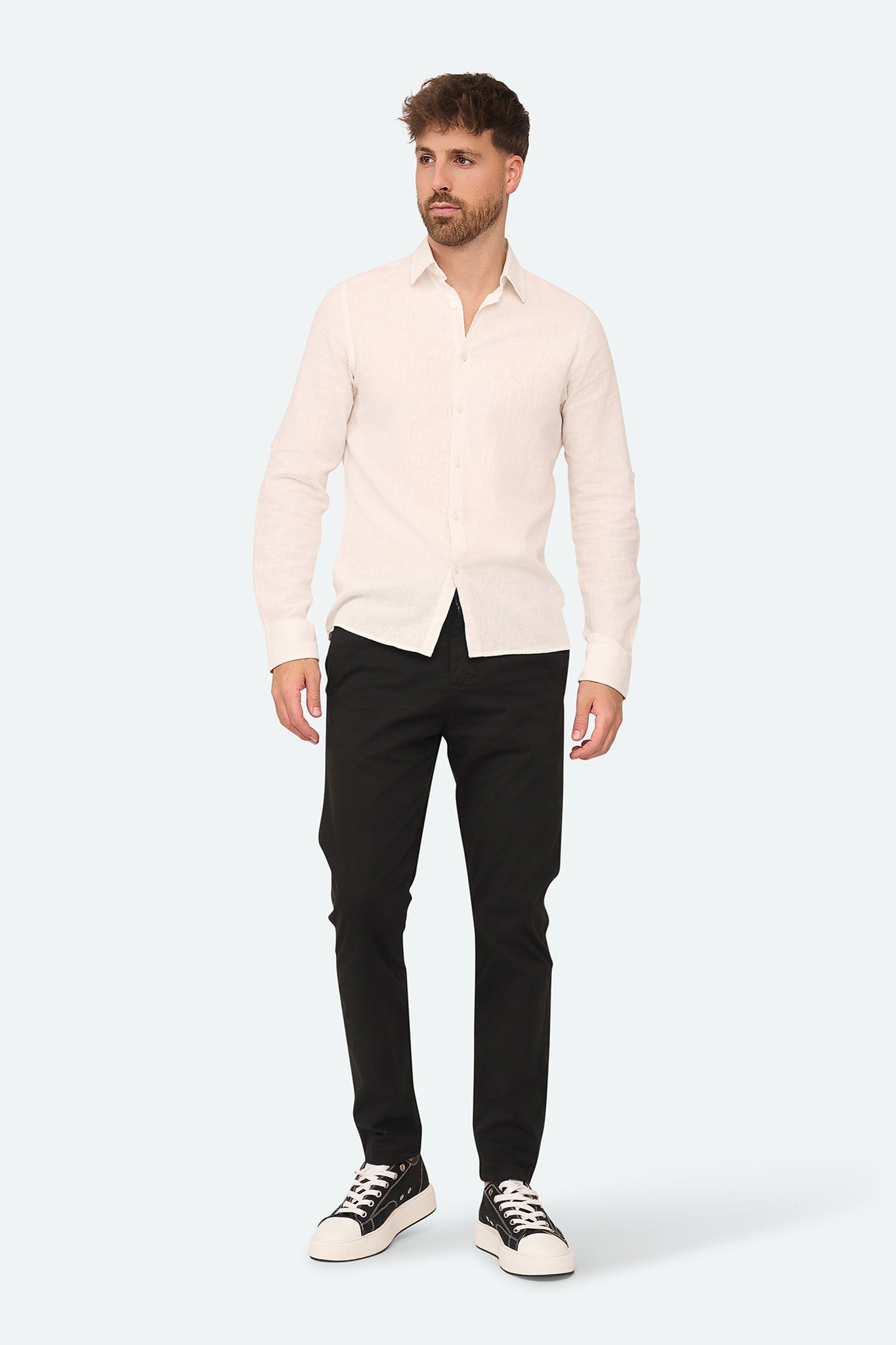 Leinenhemd Lean White