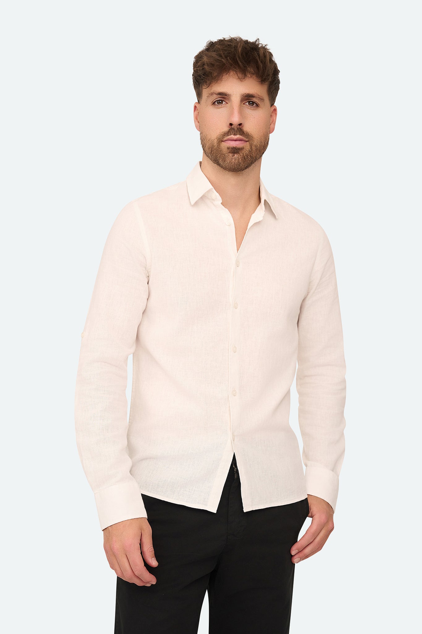 Leinenhemd Lean White
