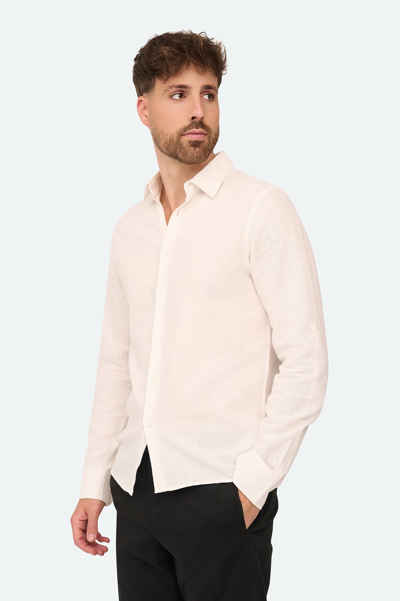 Leinenhemd Lean White