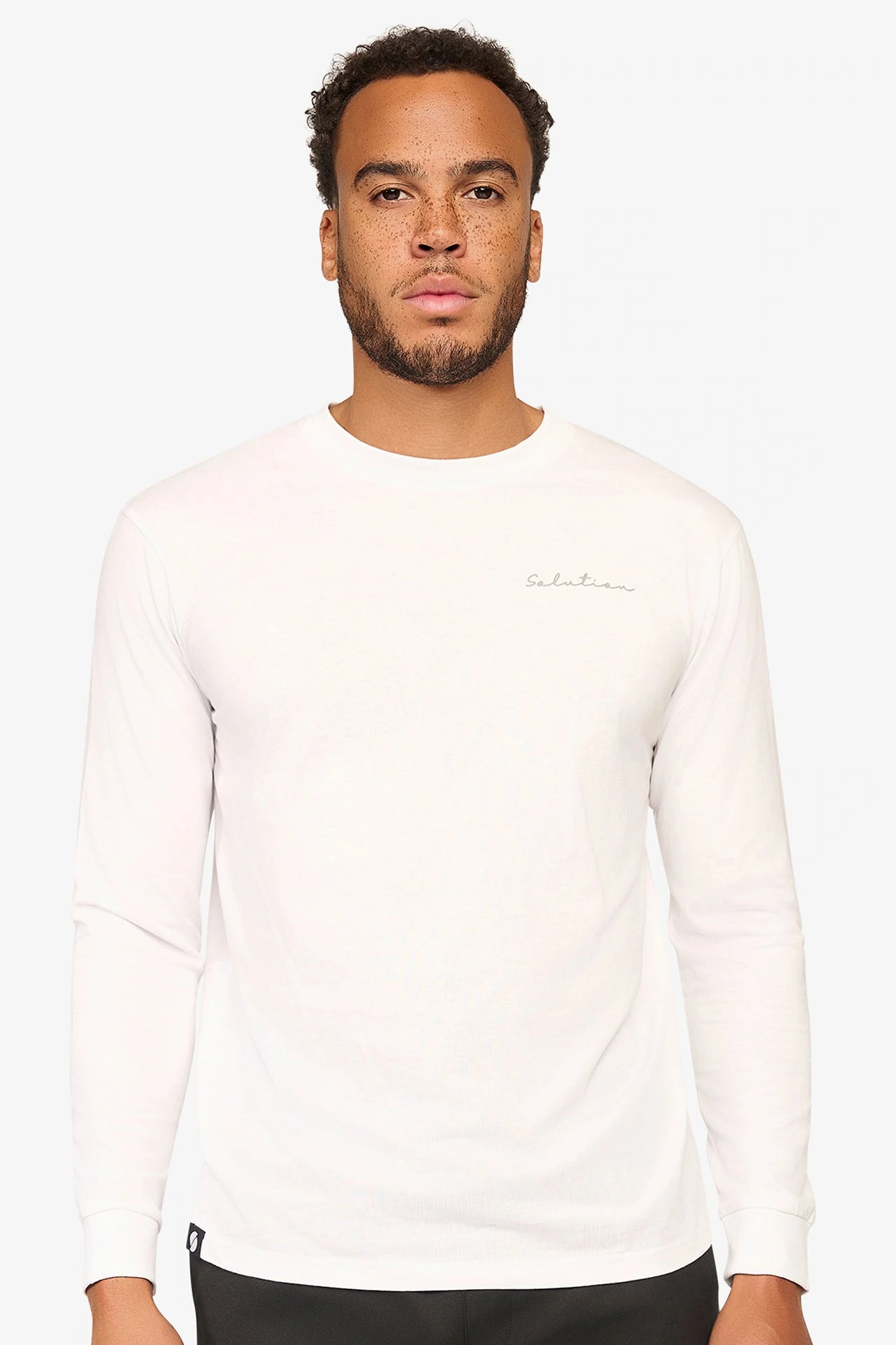 Weißes Basic-Langarmshirt