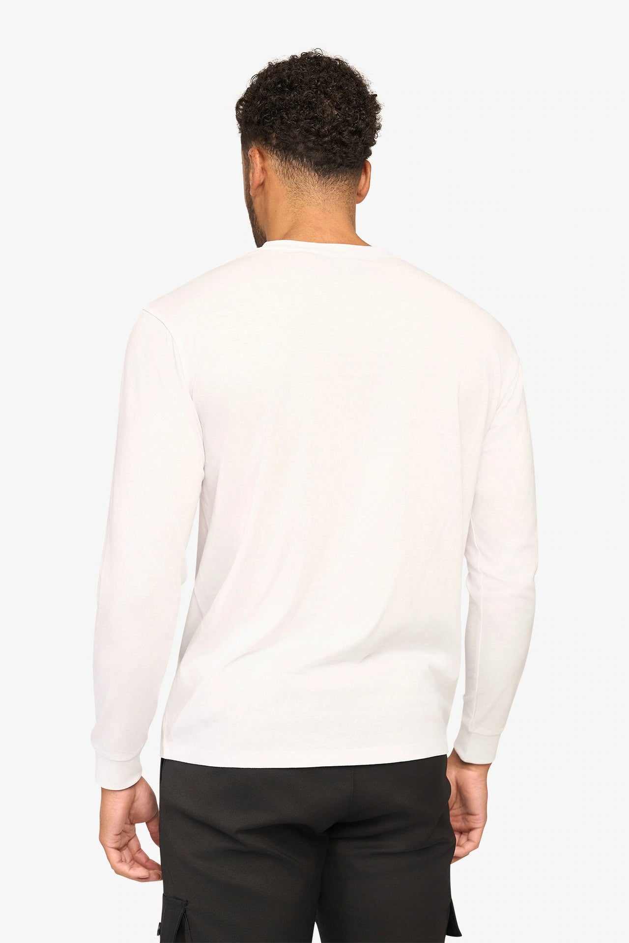 Weißes Basic-Langarmshirt