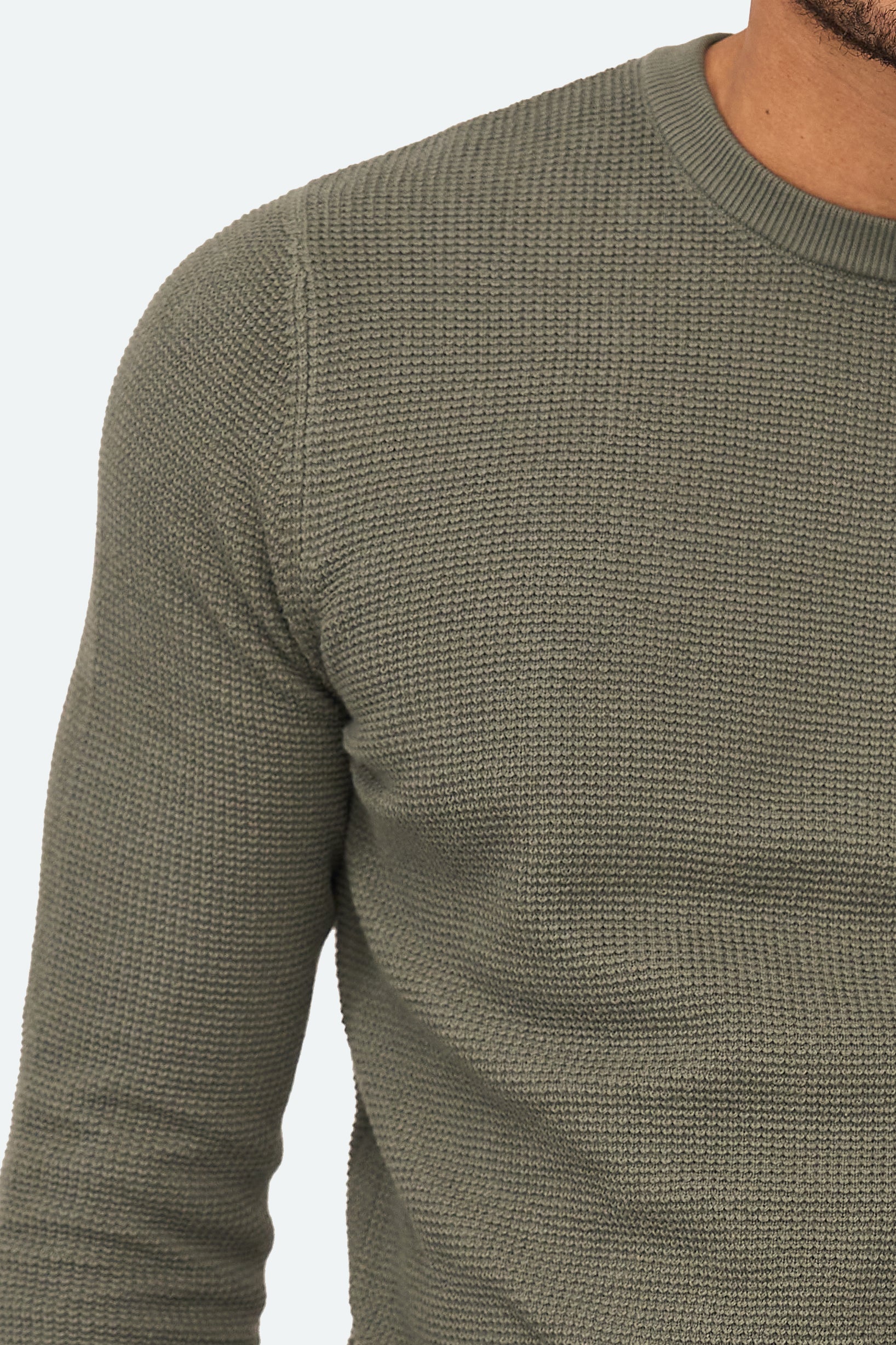 Skyline Waffelpullover Agave Grün