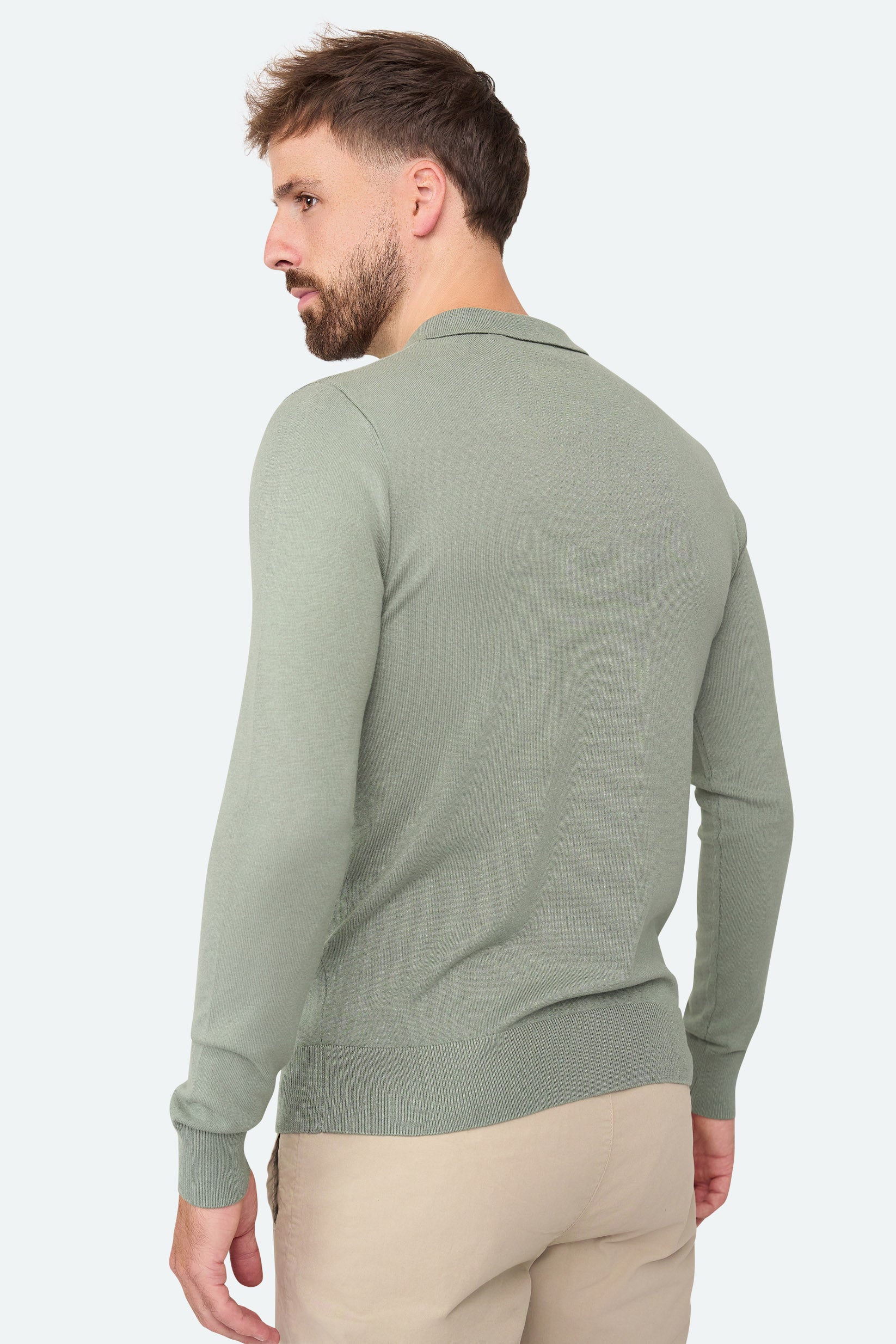 Nathan Zipper Langarm-Polo Agave