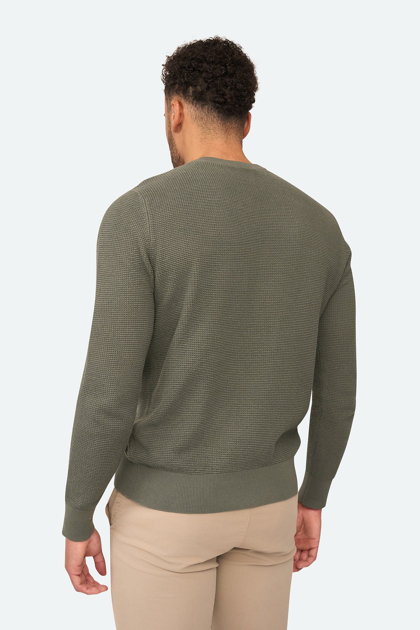 Skyline Waffelpullover Agave Grün