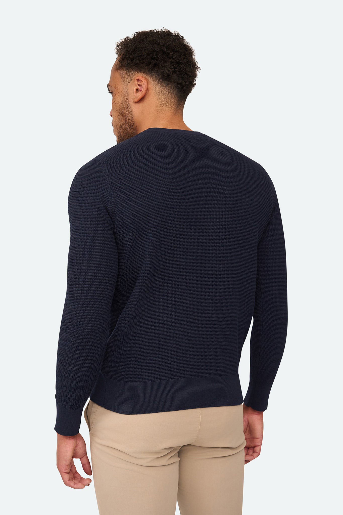Skyline Waffle Pullover Dark Navy