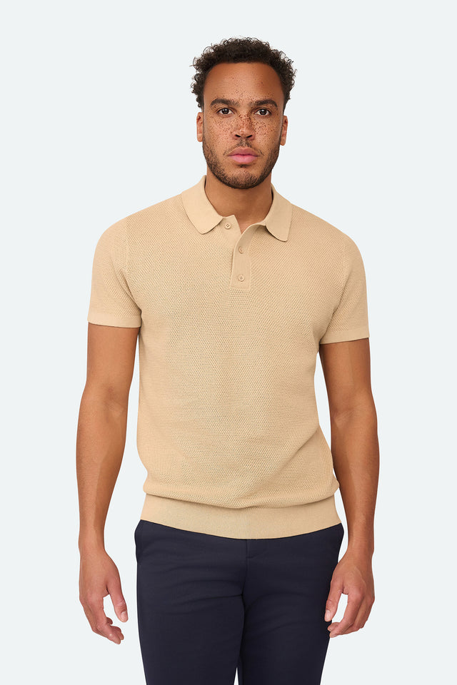Waffel-Polo Zenith Beige
