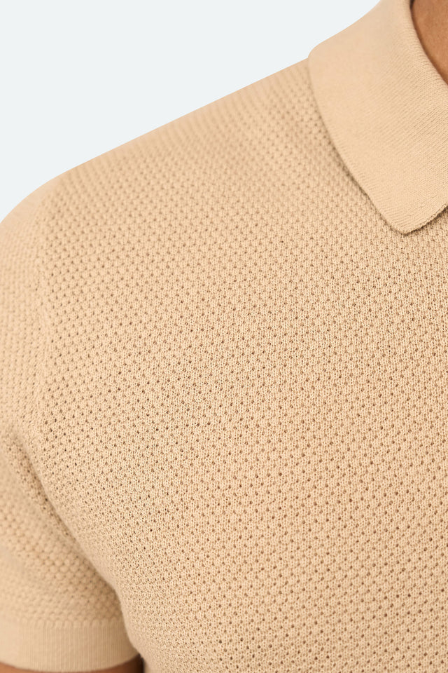 Waffel-Polo Zenith Beige