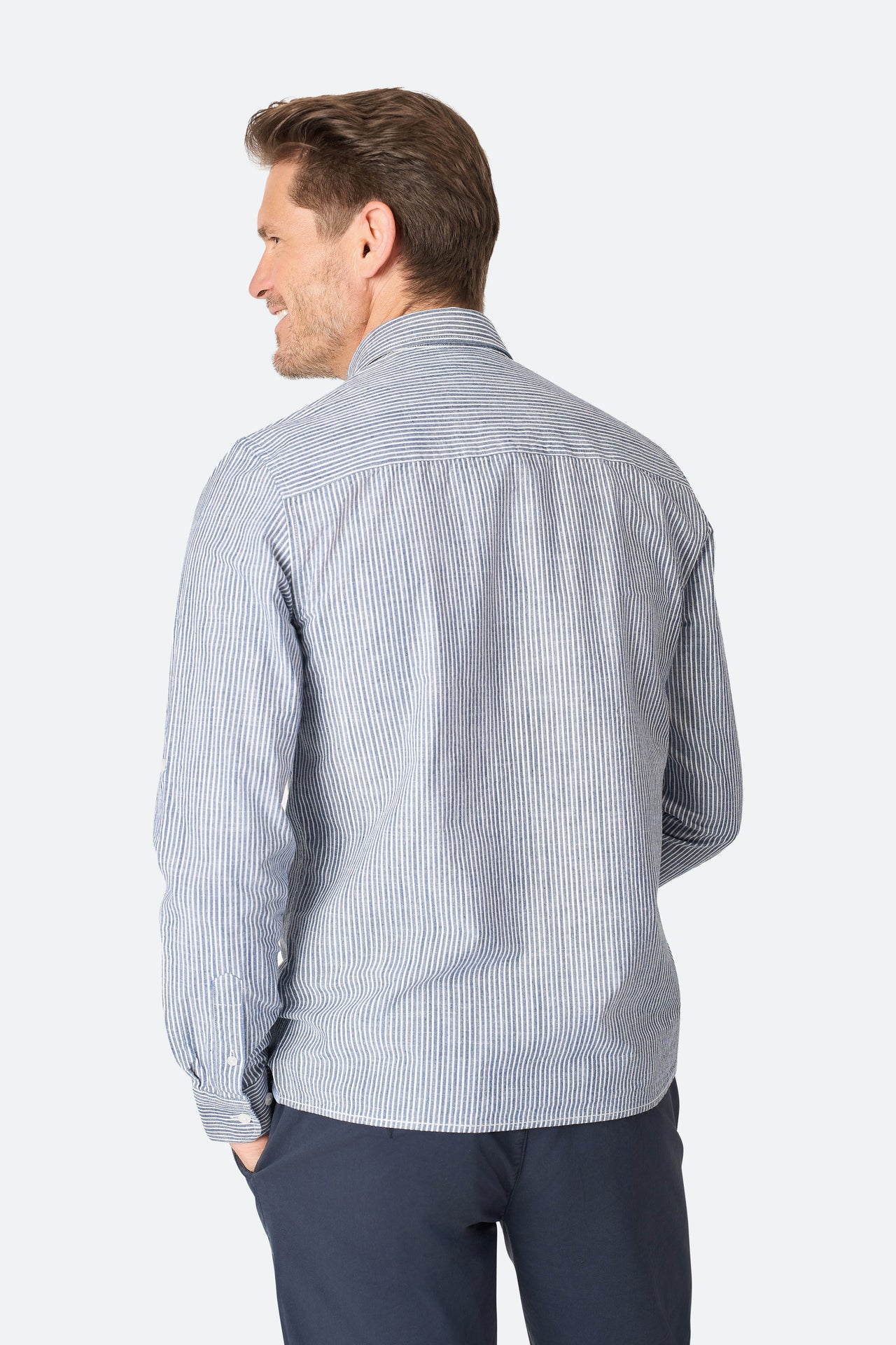Streifenhemd Ezra Blue/Ecru