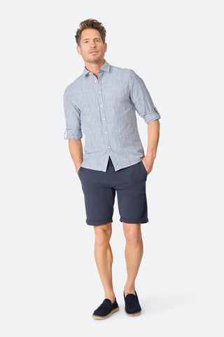 Streifenhemd Ezra Blue/Ecru