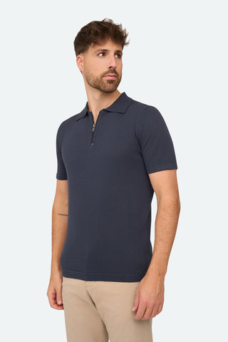 Polo-Reißverschluss Marineblau
