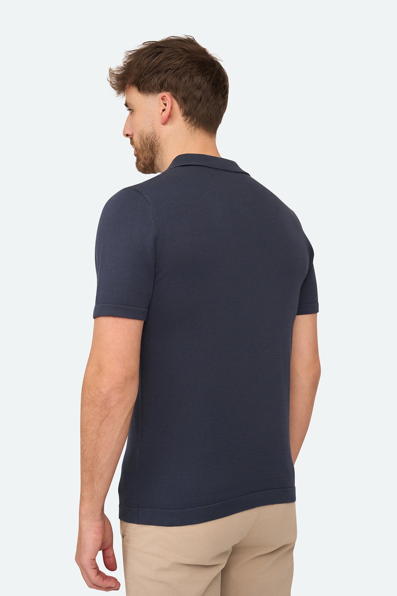 Polo-Reißverschluss Marineblau