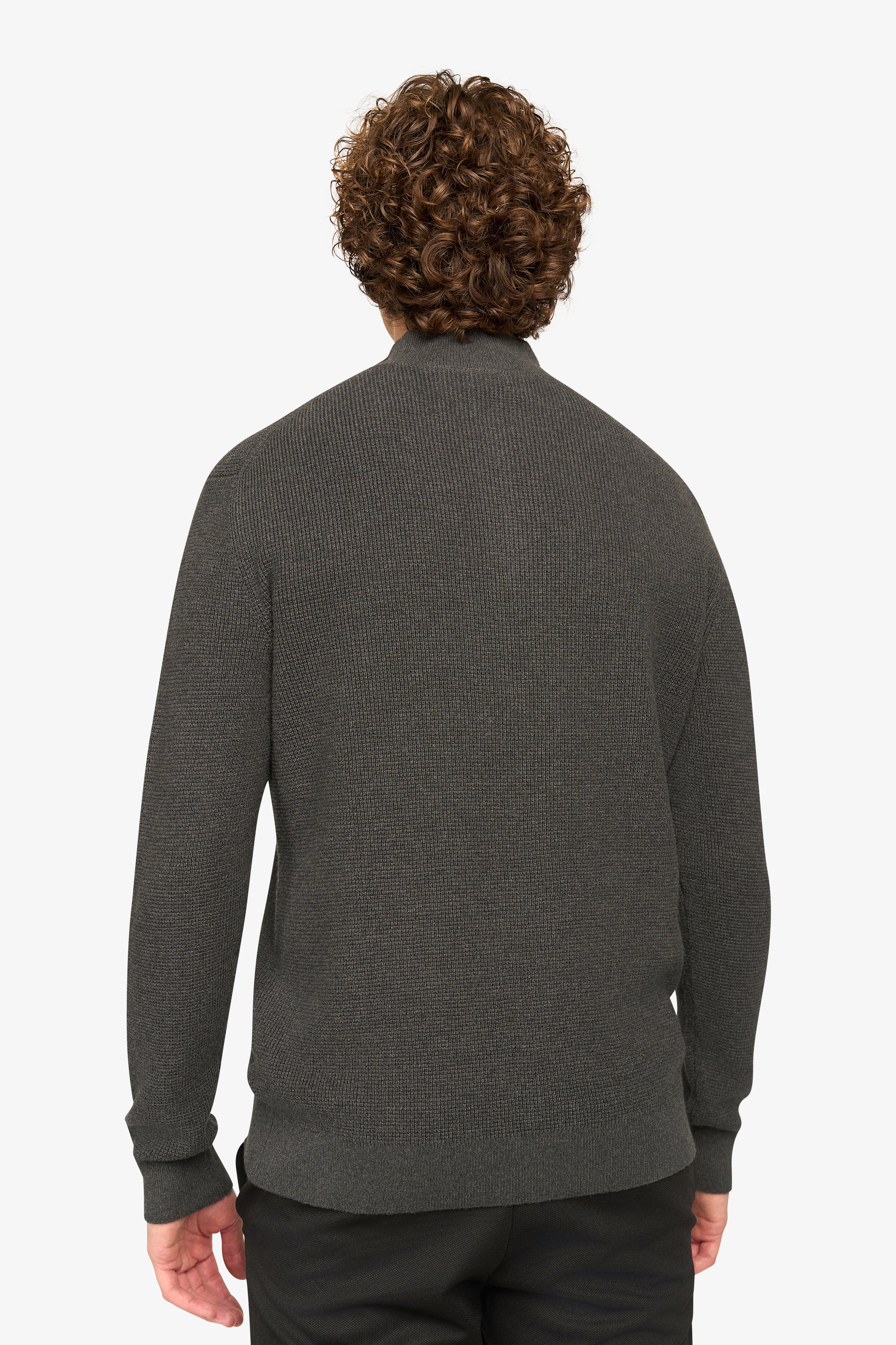 Peak Waffle Zipper Pullover Anthrazit