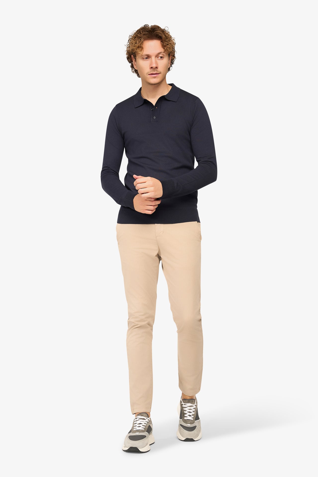 Langarm-Poloshirt Ralf Dark Navy