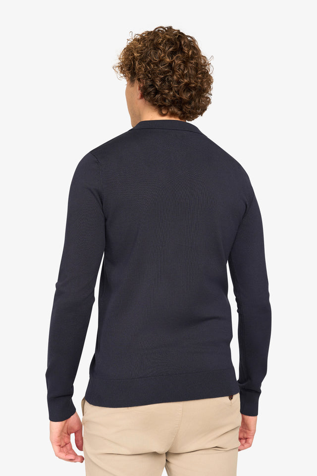 Langarm-Poloshirt Ralf Dark Navy