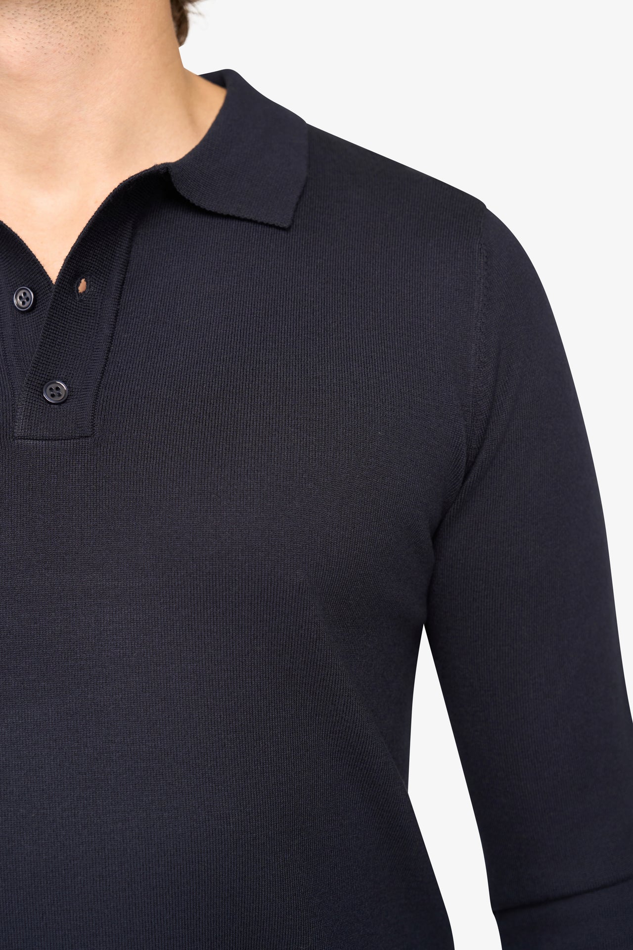 Langarm-Poloshirt Ralf Dark Navy