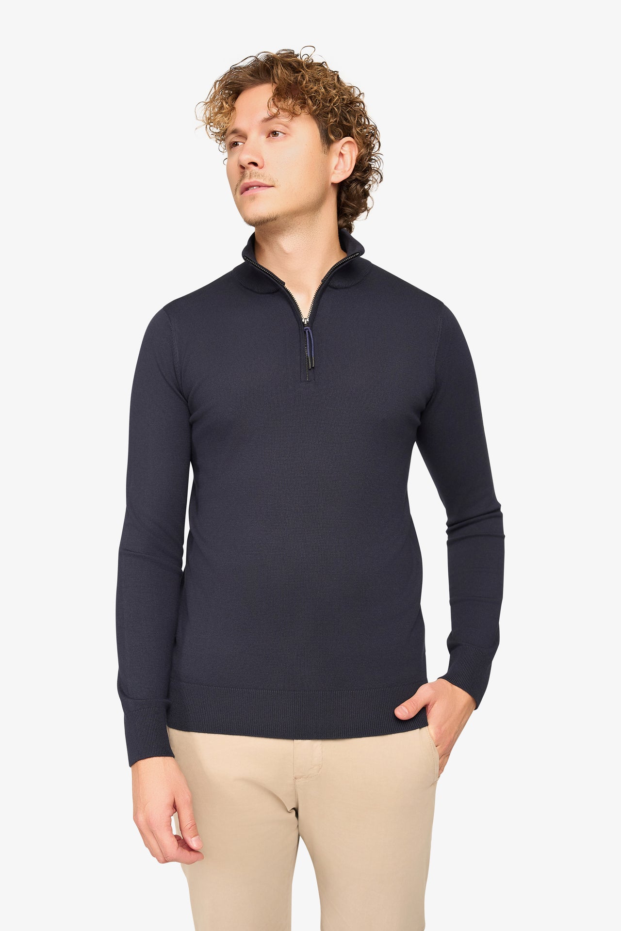 Reißverschlusspullover Simon Dark Navy