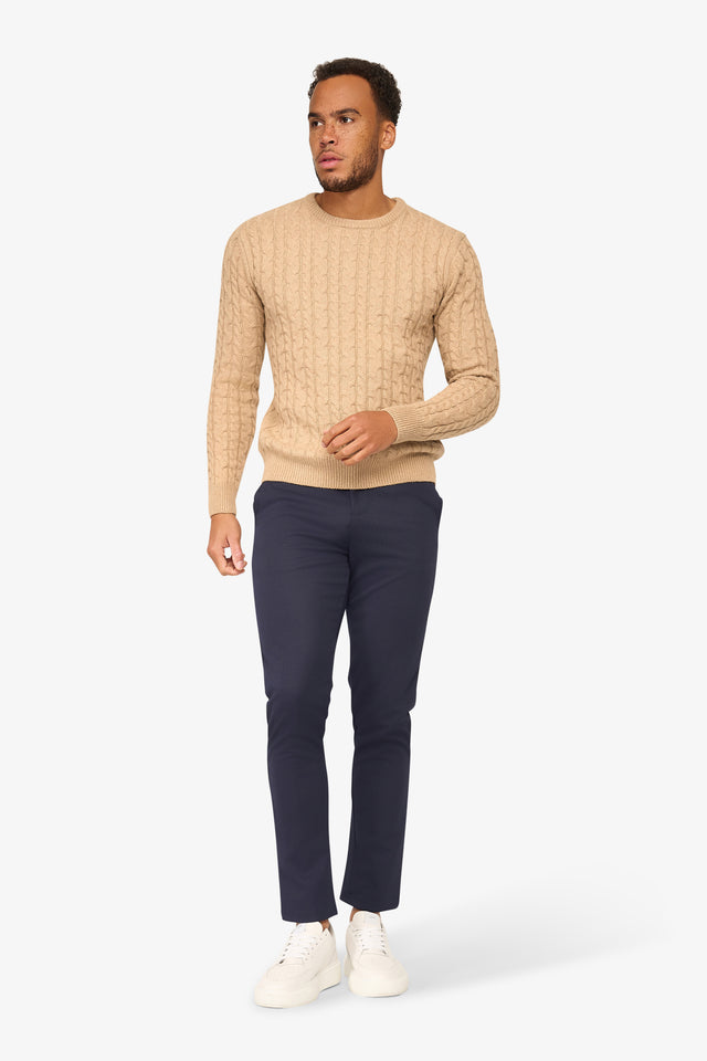Loom Zopfmusterpullover Beige