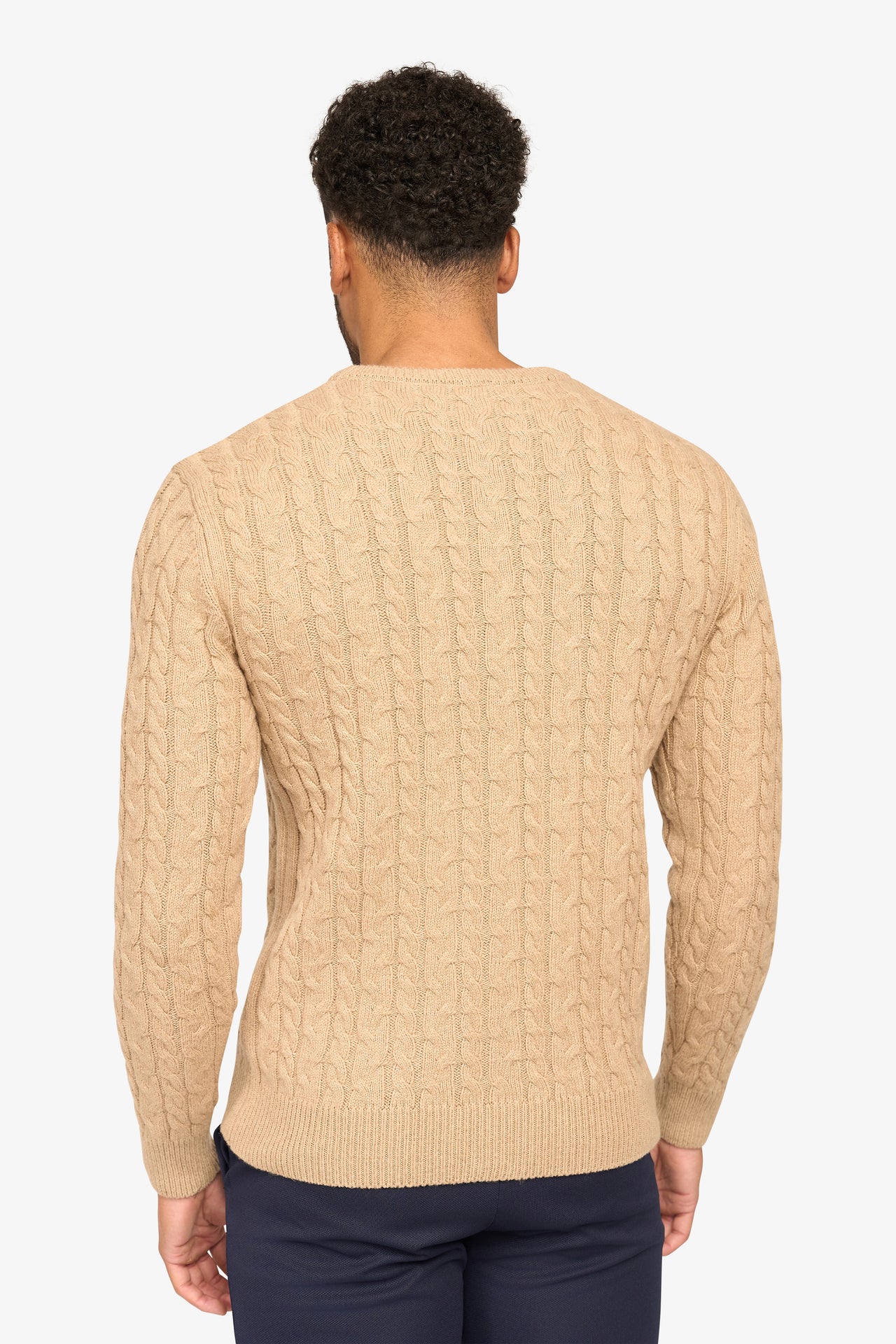 Loom Zopfmusterpullover Beige