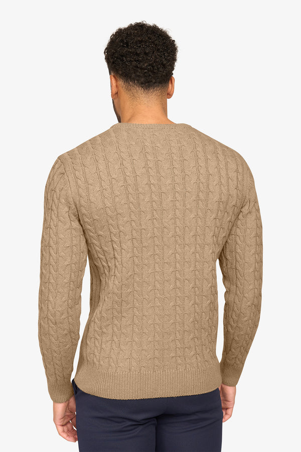 Loom Cable Pullover Beige